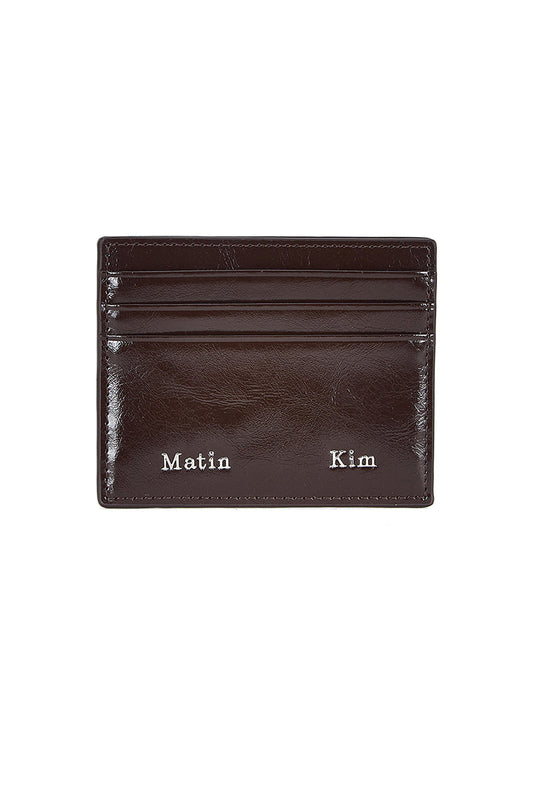 Matin Kim Steel Logo Card Wallet in Brown 啡色 卡片銀包 韓國代購 香港