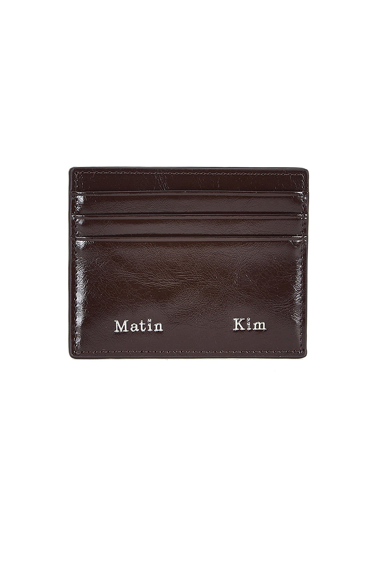 Matin Kim Steel Logo Card Wallet in Brown 啡色 細節圖 1