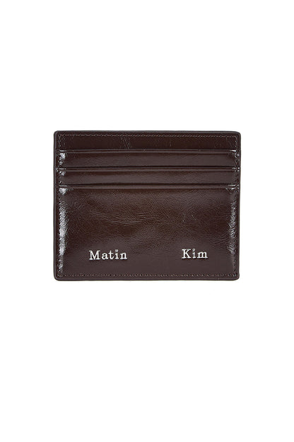 Matin Kim Steel Logo Card Wallet in Brown 啡色 細節圖 1