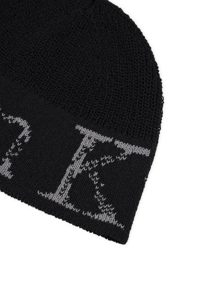 Matin Kim Cracked Logo Light Bucket Beanie in Black 黑色 細節圖 3