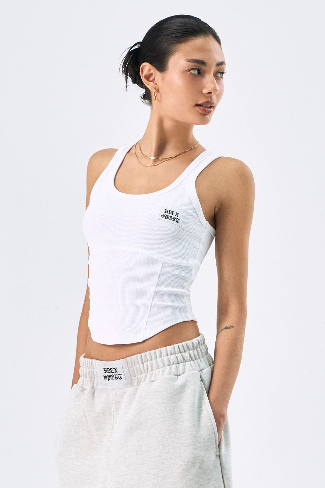 HDEX Cover Stitch Tank Top White - Product