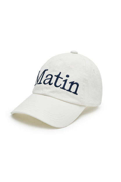 Matin Kim Matin Logo Stitch Ball Cap in White 白色 細節圖 1