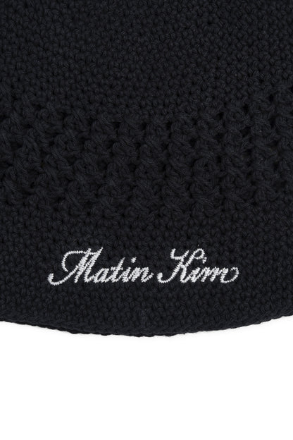 Matin Kim Crochet Cotton Bucket Hat in Black 黑色 細節圖 2