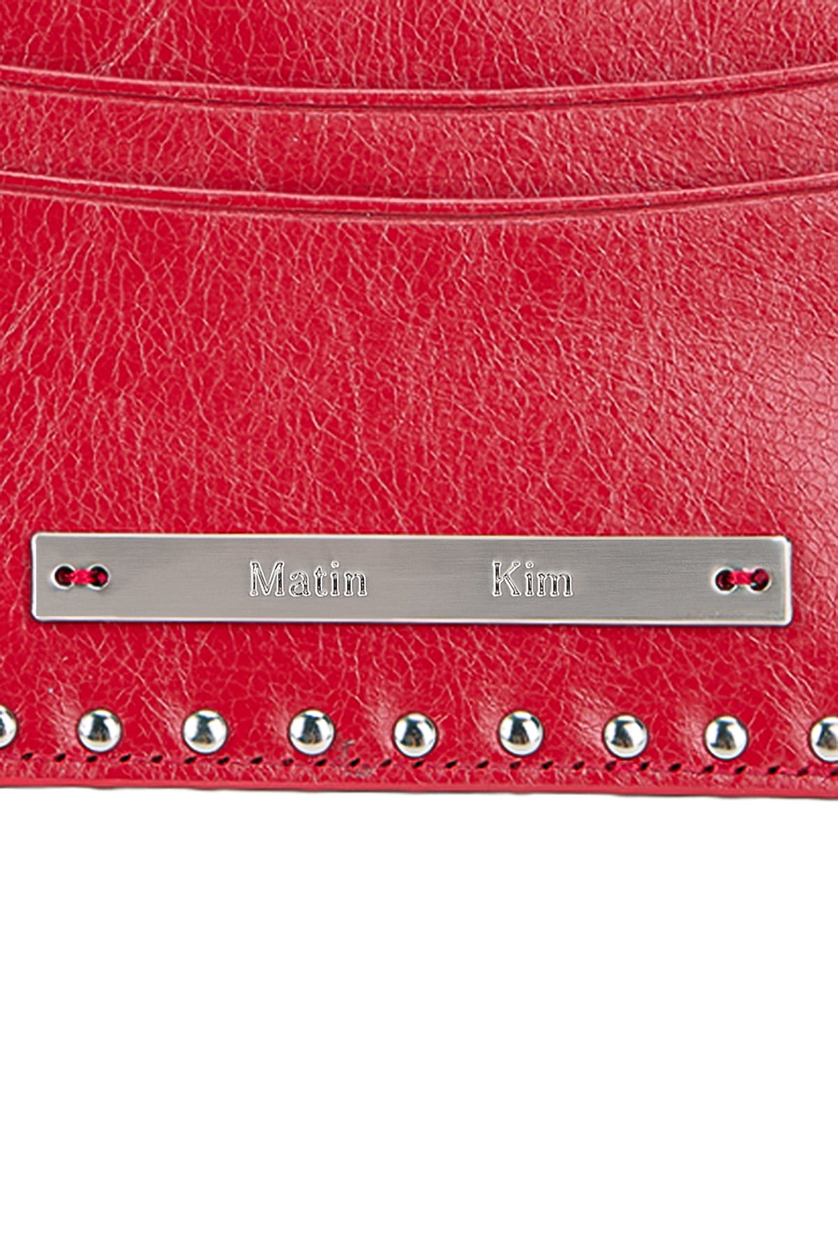 Matin Kim Western Stud Card Wallet in Red 紅色 細節圖 3