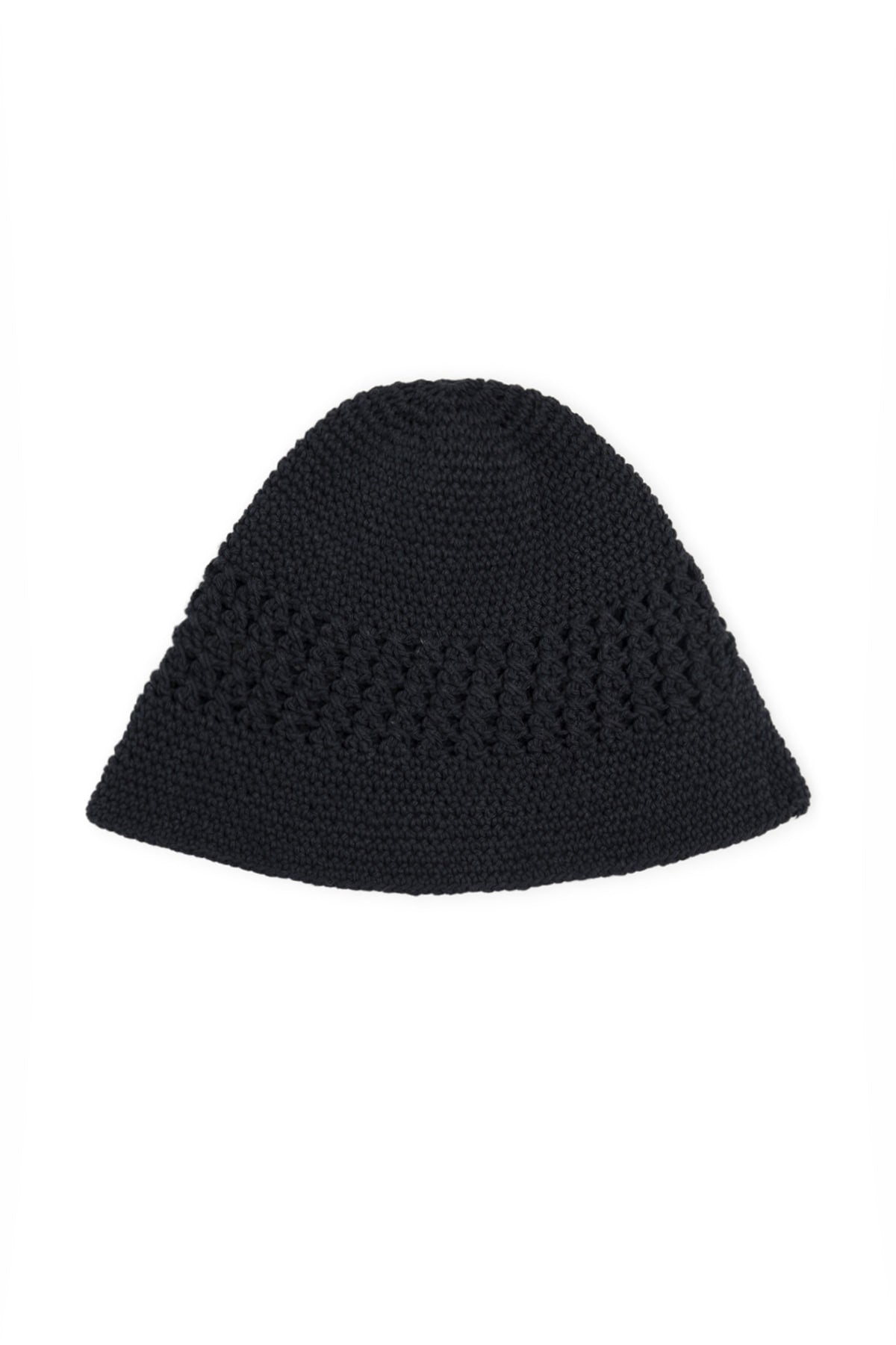 Matin Kim Crochet Cotton Bucket Hat in Black 黑色 細節圖 1