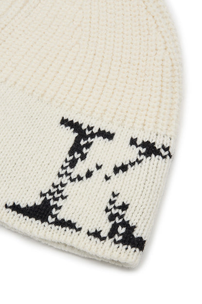Matin Kim Cracked Logo Bucket Beanie in Ivory 象牙白 細節圖 2