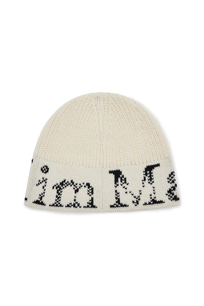 Matin Kim Cracked Logo Bucket Beanie in Ivory 象牙白 細節圖 1
