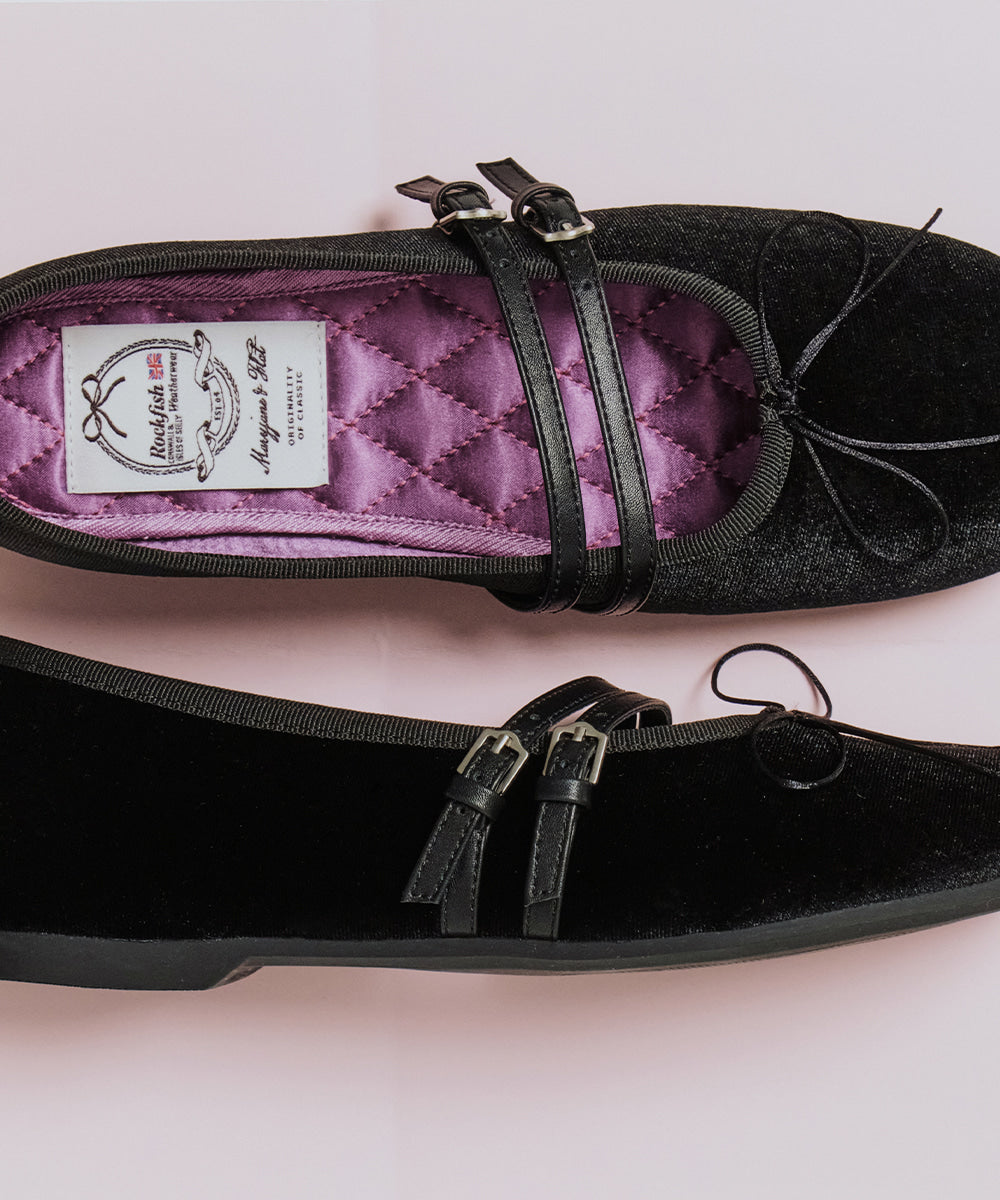 Rockfish Velvet Maryjanes 絲絨緞面對比
