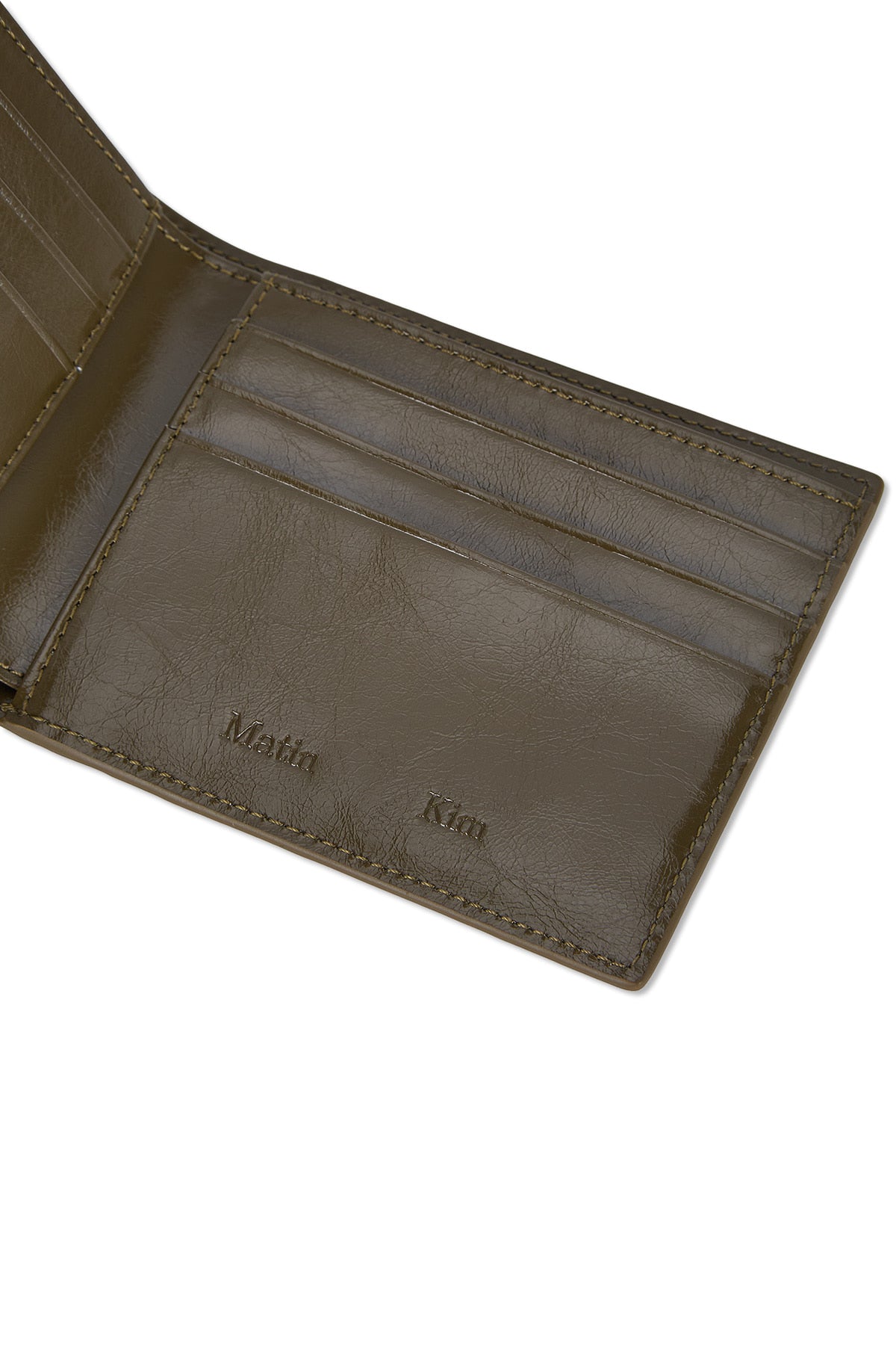 Matin Kim Steel Logo Business Wallet in Khaki 卡其色 細節圖 3