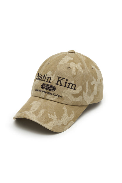 Matin Kim Camouflage Logo Ball Cap in Beige 米色 細節圖 1