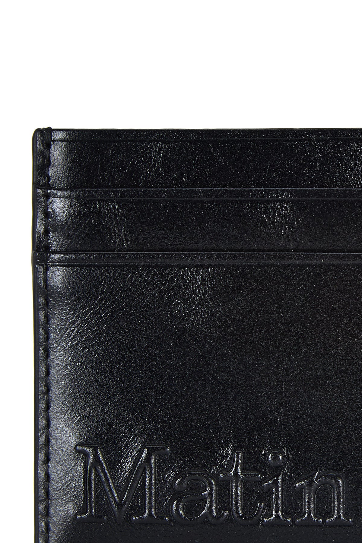Matin Kim Embossed Logo Card Wallet in Black 黑色 細節圖 2