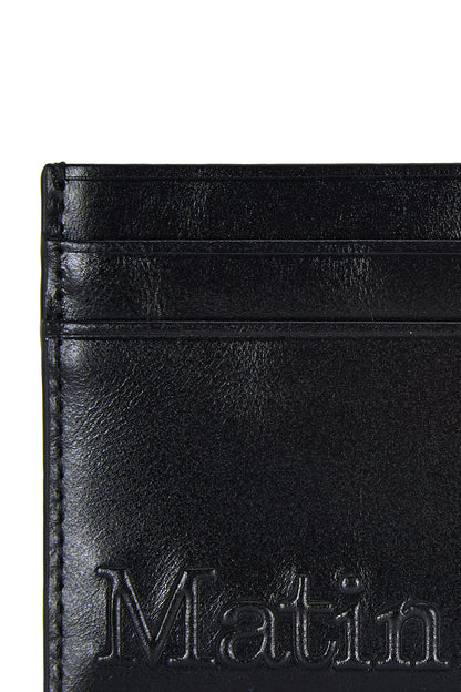Matin Kim Embossed Logo Card Wallet in Black 黑色 細節圖 2