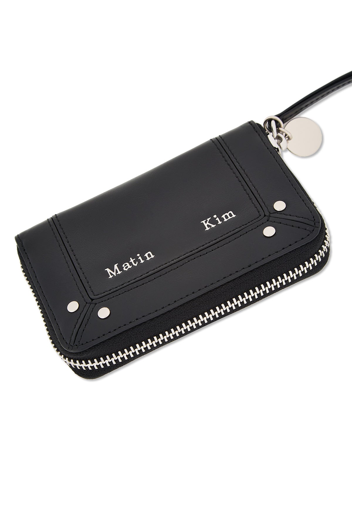 Matin Kim Steel Logo Rivet Compact Wallet in Black 黑色 細節圖 3