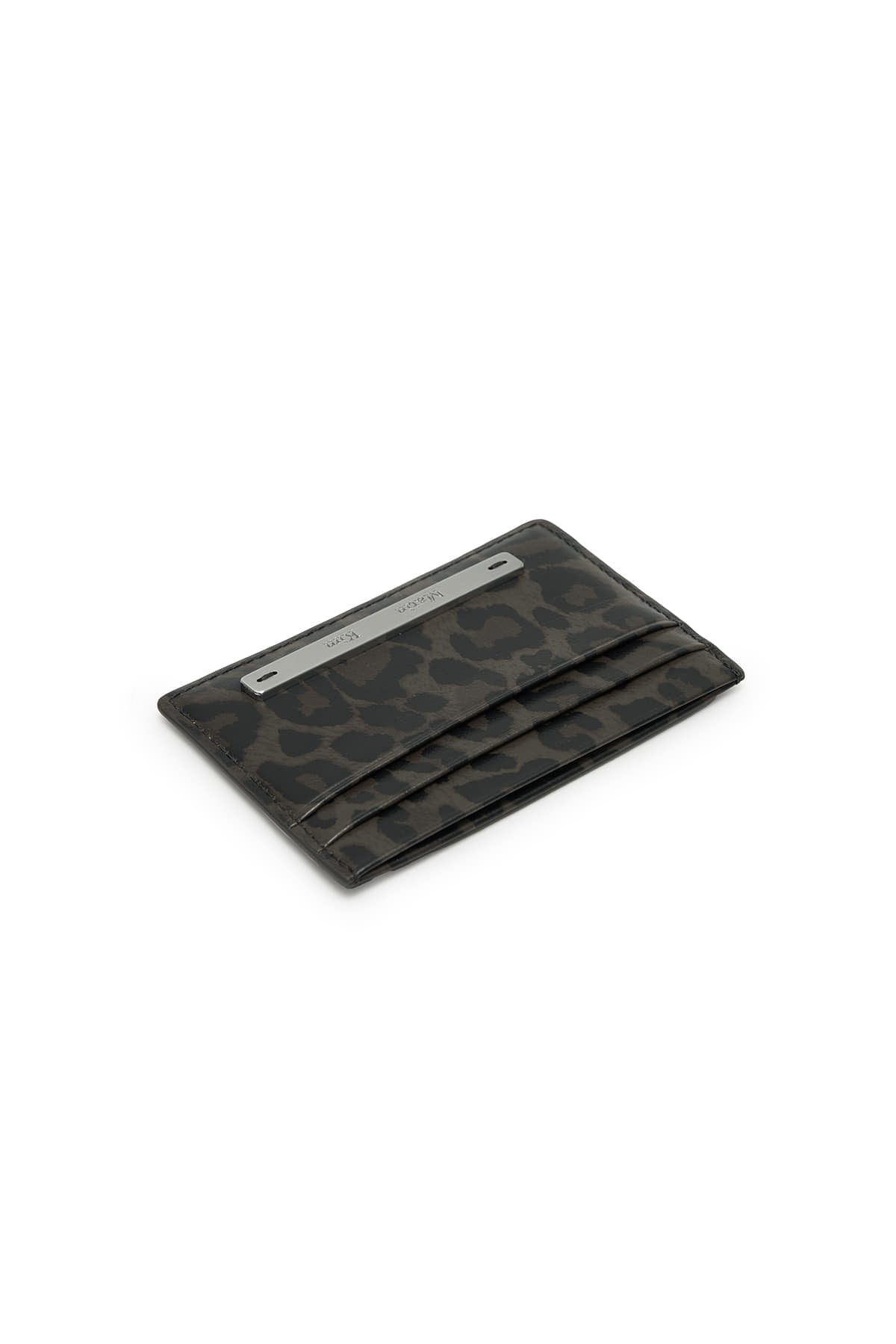 Matin Kim Leopard Vintage Card Wallet in Charcoal 深灰色 細節圖 2
