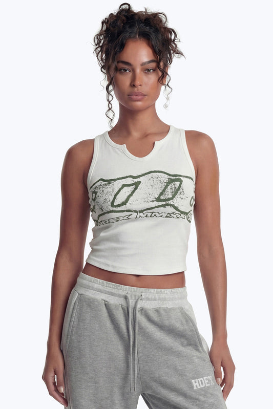 HDEX Clear 916 Ribbed Crop Tank Top