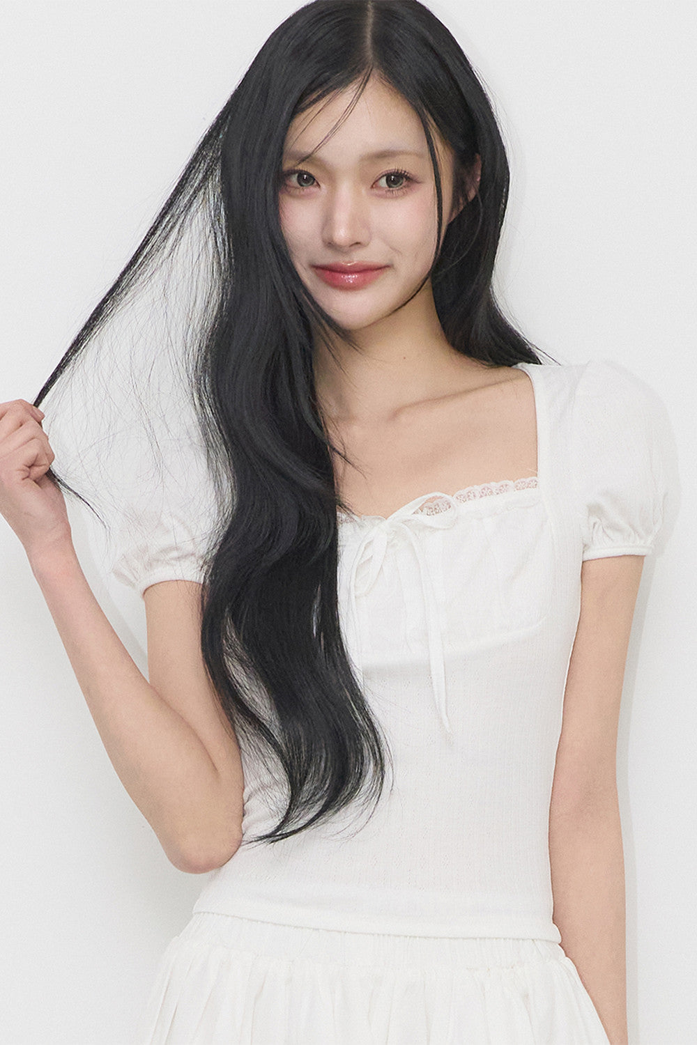 ILLIGO Rosy Lace Square-Neck T-Shirt White product image 1