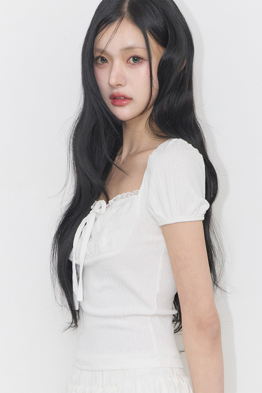 ILLIGO Rosy Lace Square-Neck T-Shirt White product image 2