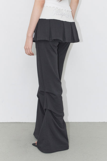 ILLIGO Two-Tone Pleated Skirt Pants Black official image 1