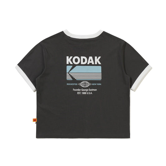 Kodak Breezepop Big Graphic Short Sleeve T-shirt Women Charcoal detail angle 1