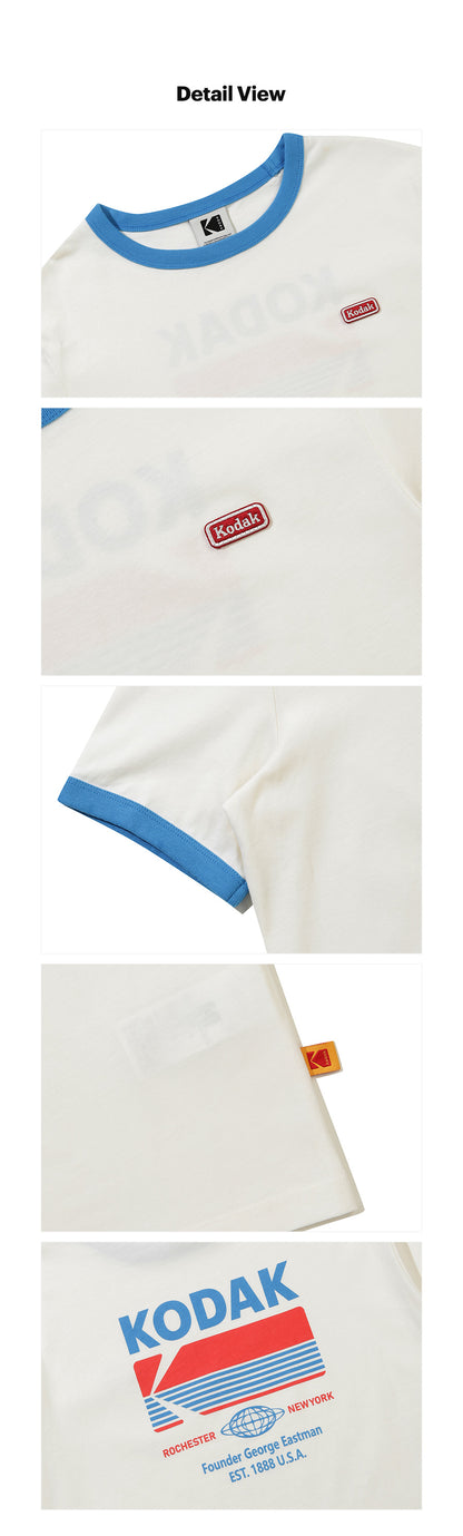 Kodak Breezepop Big Graphic Short Sleeve T-shirt Women Ivory graphic detail image