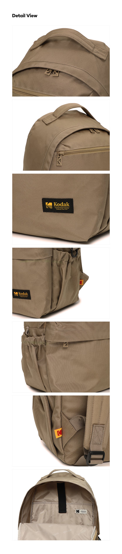 Kodak Flashlight Twill Backpack S Beige material and feature detail image