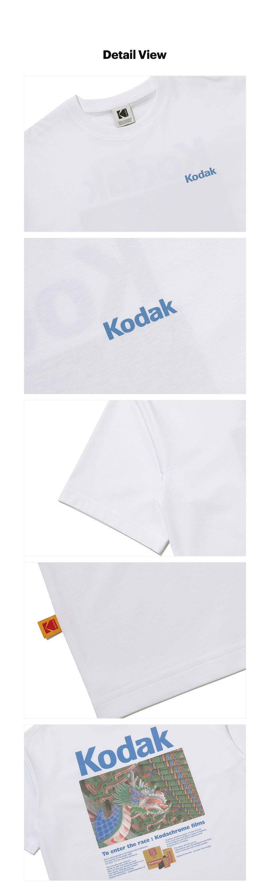Kodak Global Scenery Aerocool Short Sleeve T-shirt Korea White graphic detail image