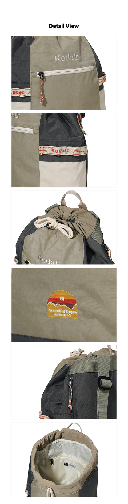 Kodak Kodachrome Bucket Backpack 15L Khaki official detail guide
