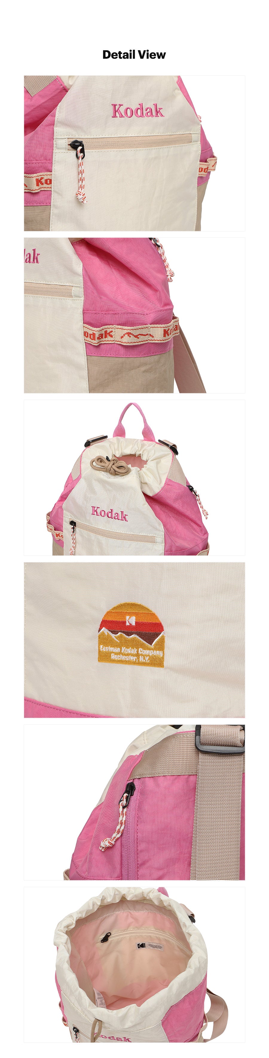 Kodak Kodachrome Bucket Backpack 15L Pink official detail guide