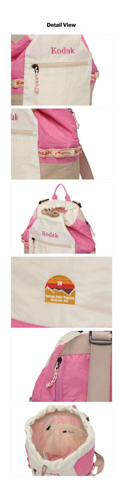 Kodak Kodachrome Bucket Backpack 15L Pink official detail guide