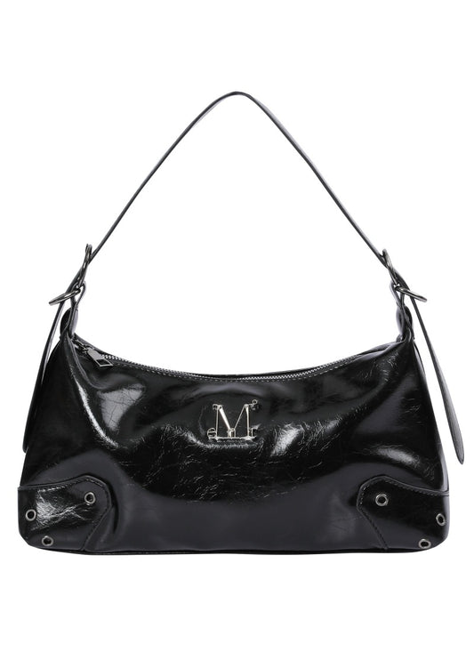 MUCENT Barb Metal Logo 2-Way Eyelet Cross Bag Black main image 2