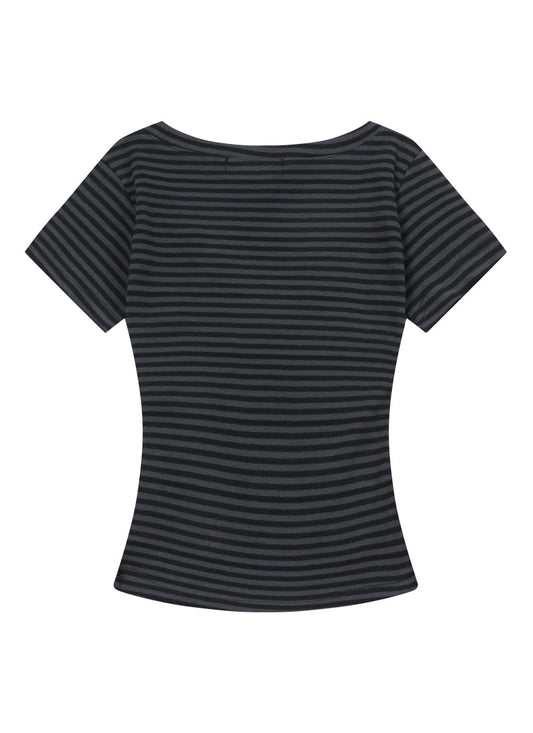 MUCENT Emma V-Neck Stripe Half T main image 2