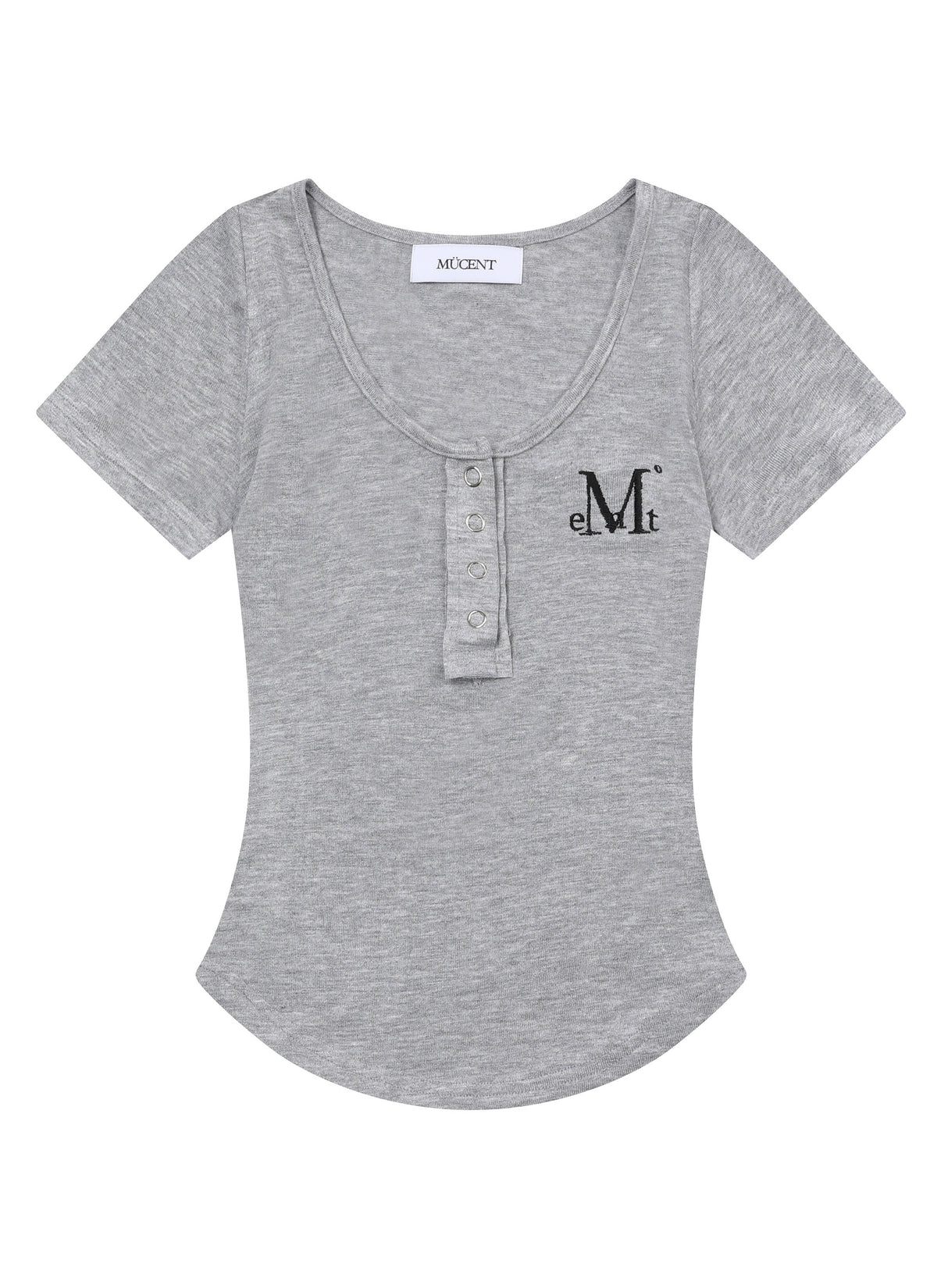 MUCENT Haring Snap Button U-Neck Half T main image 1