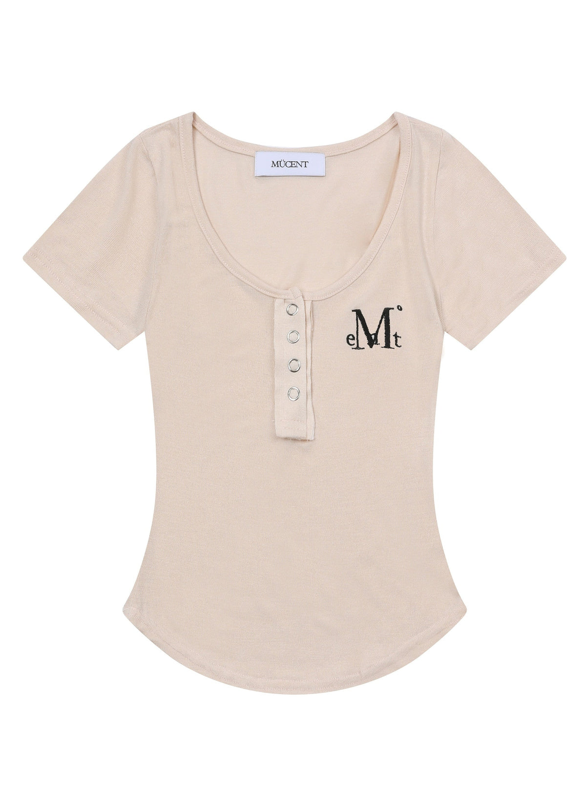 MUCENT Haring Snap Button U-Neck Half T main image 13