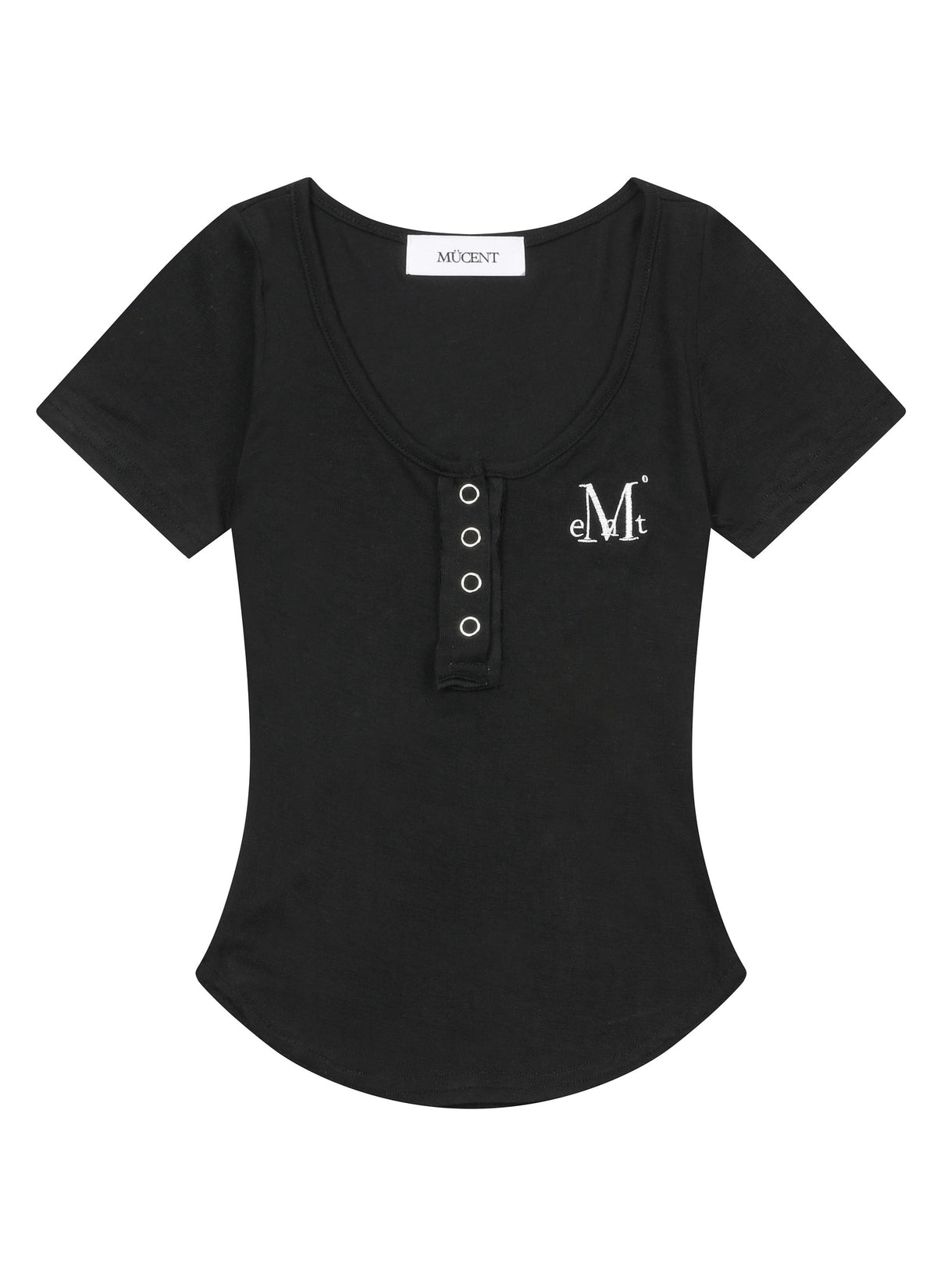 MUCENT Haring Snap Button U-Neck Half T main image 9
