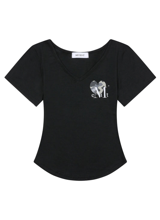 MUCENT Vaint Heart Camo V-Neck Half T main image 1