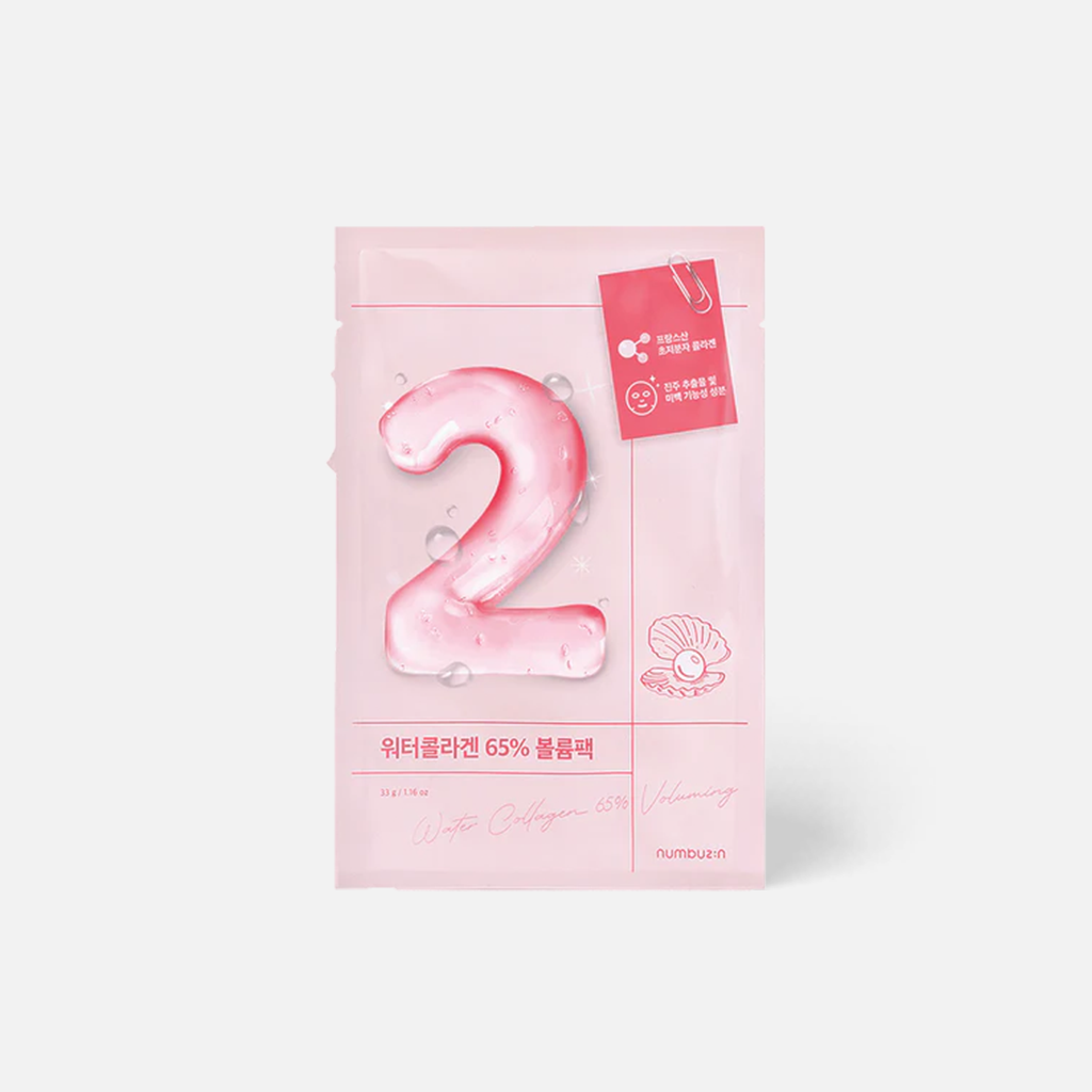 [💕 彈潤水光肌練成] Numbuzin No.2 Water Collagen 65% Voluming Sheet Mask 2號水膠原蛋白面膜 4片 細節圖 2