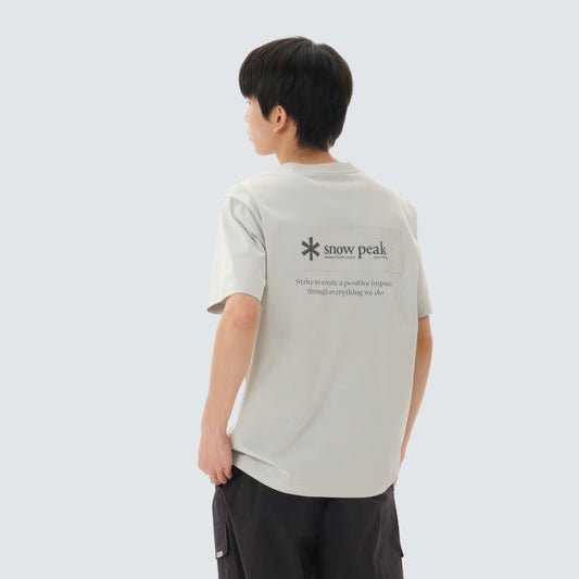 Snow Peak Aerocool Woven Patch Short Sleeve T-Shirt Gray official main image 1