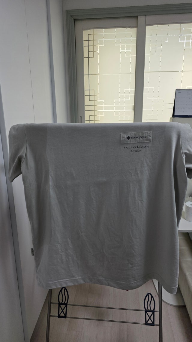 Snow Peak Aerocool Woven Patch Short Sleeve T-Shirt Gray official review photo