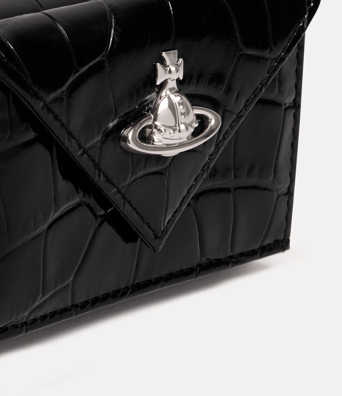 Vivienne Westwood Envelope Billfold 黑色鱷魚壓紋小牛皮銀包 - 商品圖 5