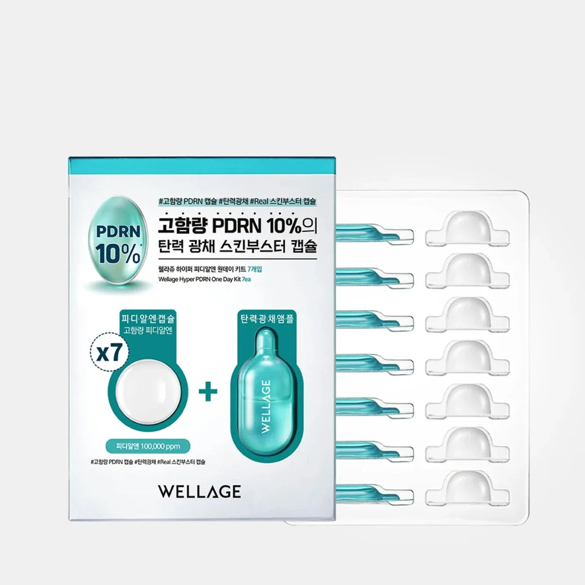 [雙劑型·7日PDRN密集修護] Wellage Hyper PDRN One Day Kit 修護精華膠囊 7粒裝 香港代購